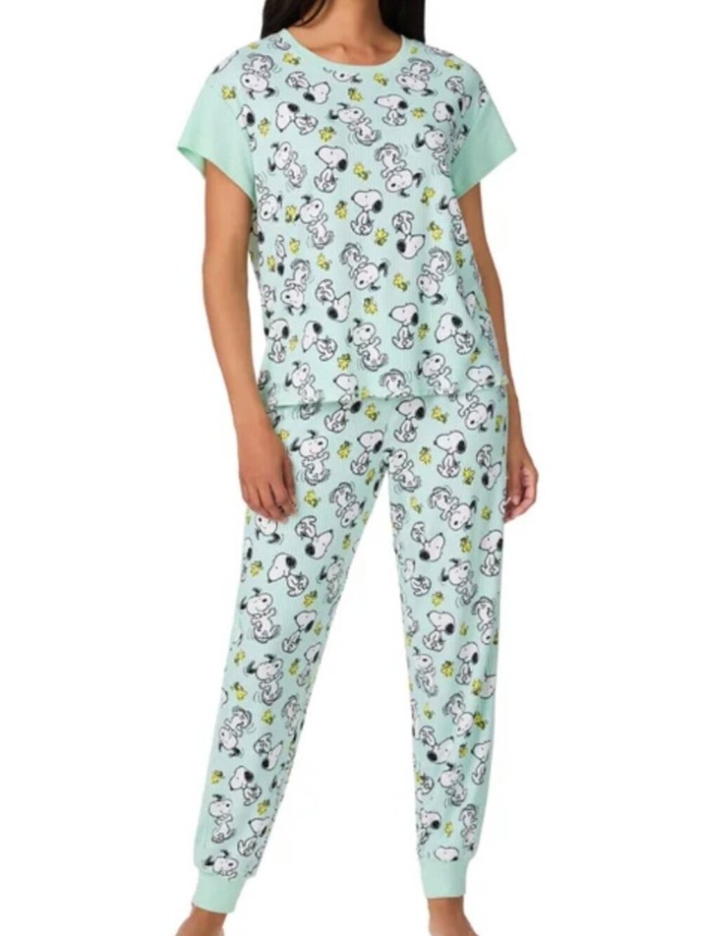 Licensed Snoopy- Peanuts Women's Pajama Set, 2-piece Green